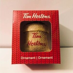 Tim Hortons Christmas collectible Ornament Hanging Coffee Bean Bag Sack Tims